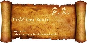 Prónay Kevin névjegykártya